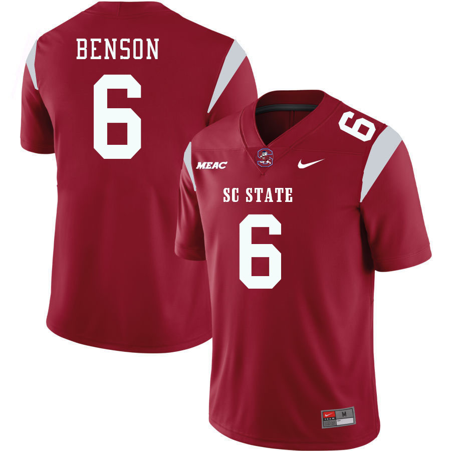 Men-Youth #6 Jacory Benson South Carolina State Bulldogs 2023 College Football Jerseys Stitched-Red